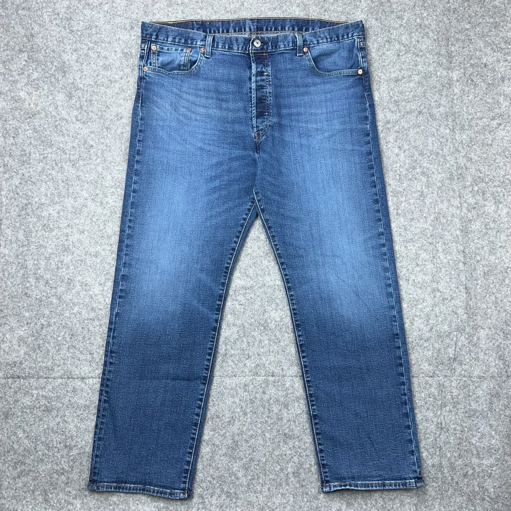 Levi's 501 Jeans Men‎ 40x30 Blue Straight Leg Regular Button Fly Stretch Denim